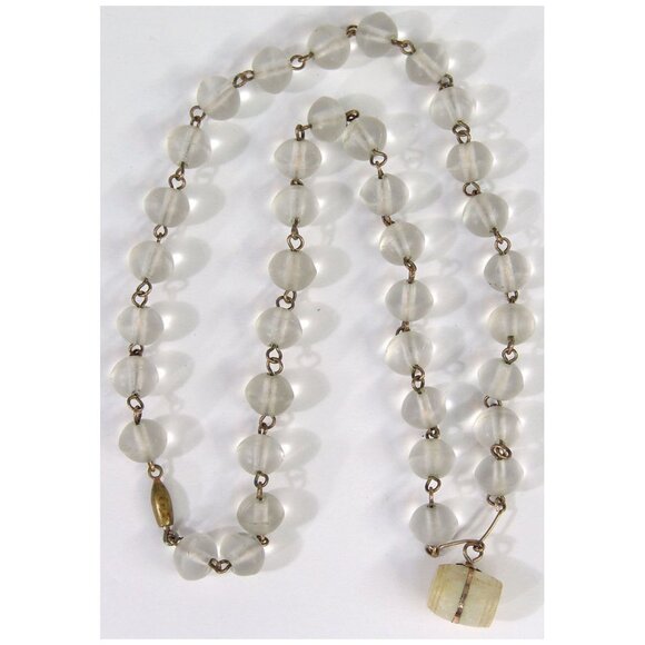 Rare Antique c1900 Stanhope Microphoto Viewer Necklace Niagara Falls Glass Beads - Picture 1 of 12